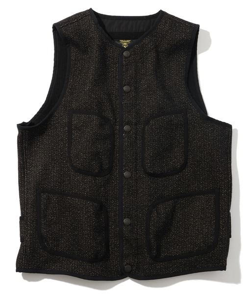 HOUSTON(ヒューストン)の「【HOUSTON/ヒューストン】BEACH CLOTH VEST/ビーチクロスベスト(ベスト・メンズ・ブラック/ブラウン・38/40/42)」の1枚目の写真