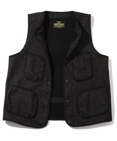 HOUSTON(ヒューストン)の「【HOUSTON/ヒューストン】BEACH CLOTH VEST/ビーチクロスベスト(ベスト・メンズ・ブラック/ブラウン・38/40/42)」の4枚目の写真