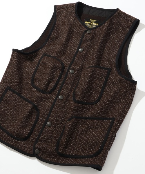 HOUSTON(ヒューストン)の「【HOUSTON/ヒューストン】BEACH CLOTH VEST/ビーチクロスベスト(ベスト・メンズ・ブラック/ブラウン・38/40/42)」の6枚目の写真