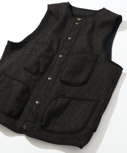 HOUSTON(ヒューストン)の「【HOUSTON/ヒューストン】BEACH CLOTH VEST/ビーチクロスベスト(ベスト・メンズ・ブラック/ブラウン・38/40/42)」の7枚目の写真