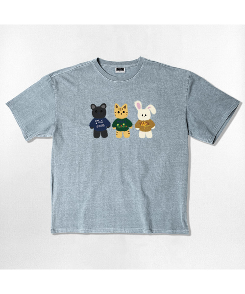 NOTUSUAL(ノットユージュアル)の「NUSL アニマルズ オーバーサイズ ピグメント 半袖Tシャツ 5カラー(Tシャツ/カットソー・レディース・チャコールグレー/スカイブルー/チャコール/ベージュ/グリーン・SMALL/MEDIUM/LARGE/X-LARGE)」の5枚目の写真