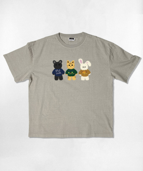 NOTUSUAL(ノットユージュアル)の「NUSL アニマルズ オーバーサイズ ピグメント 半袖Tシャツ 5カラー(Tシャツ/カットソー・レディース・チャコールグレー/スカイブルー/チャコール/ベージュ/グリーン・SMALL/MEDIUM/LARGE/X-LARGE)」の10枚目の写真