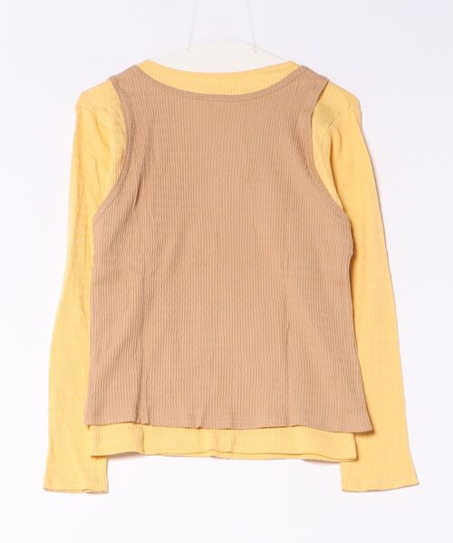 MARKEY'S(マーキーズ)の「ツイストリブタンク&ロンT/おとな(Tシャツ/カットソー・レディース・ワインレッド/ベージュ/オレンジ・160cm)」の5枚目の写真