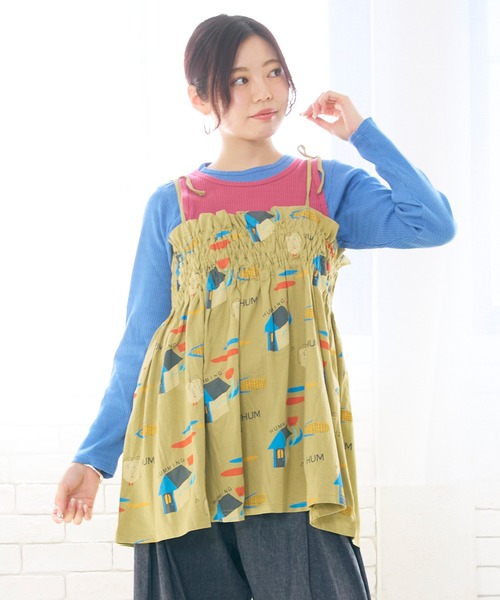 MARKEY'S(マーキーズ)の「ツイストリブタンク&ロンT/おとな(Tシャツ/カットソー・レディース・ワインレッド/ベージュ/オレンジ・160cm)」の11枚目の写真
