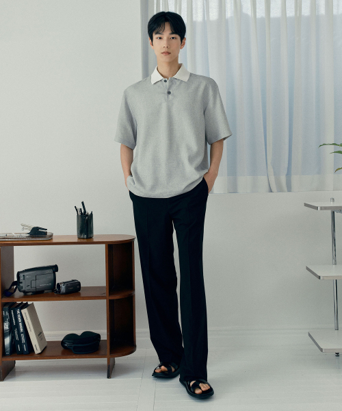 MINDBRIDGE（マインドブリッジ）の「[COUTURE] カラーポイントプルオーバー グレー オーバーサイズ 半袖シャツ（シャツ/ブラウス・メンズ・ライトグレー・100/110/95/105）」の5枚目の写真
