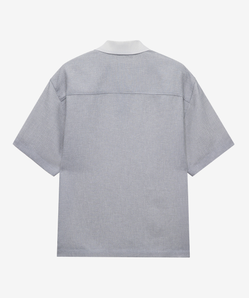 MINDBRIDGE（マインドブリッジ）の「[COUTURE] カラーポイントプルオーバー グレー オーバーサイズ 半袖シャツ（シャツ/ブラウス・メンズ・ライトグレー・100/110/95/105）」の7枚目の写真