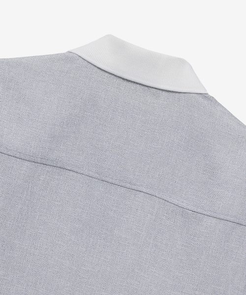 MINDBRIDGE（マインドブリッジ）の「[COUTURE] カラーポイントプルオーバー グレー オーバーサイズ 半袖シャツ（シャツ/ブラウス・メンズ・ライトグレー・100/110/95/105）」の9枚目の写真