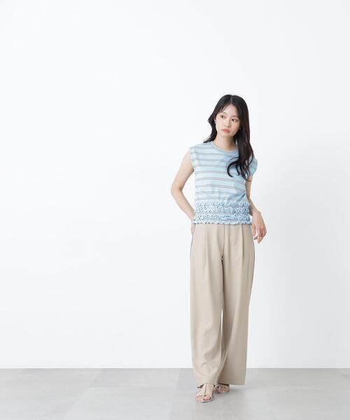 N.(N. Natural Beauty Basic)(エヌエヌナチュラルビューティーベーシック)の「サイドラインパンツ(その他パンツ・レディース・ベージュ系その他/ブラウン系その他・MEDIUM/P/S)」の4枚目の写真