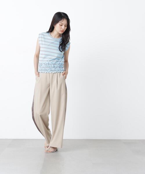N.(N. Natural Beauty Basic)(エヌエヌナチュラルビューティーベーシック)の「サイドラインパンツ(その他パンツ・レディース・ベージュ系その他/ブラウン系その他・MEDIUM/P/S)」の7枚目の写真