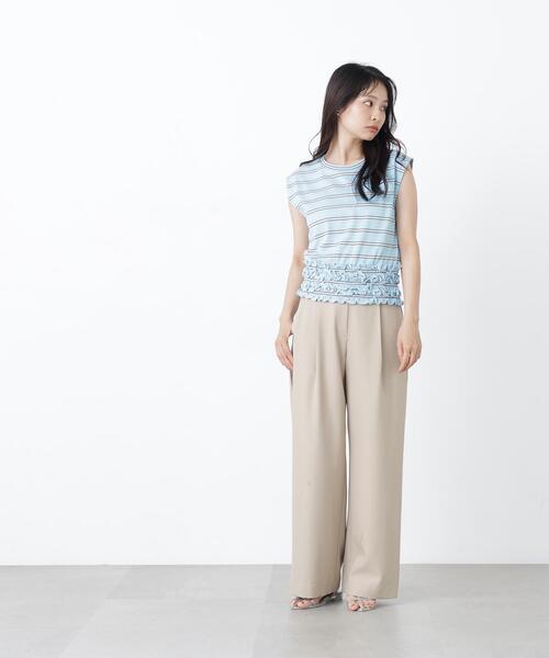 N.(N. Natural Beauty Basic)(エヌエヌナチュラルビューティーベーシック)の「サイドラインパンツ(その他パンツ・レディース・ベージュ系その他/ブラウン系その他・MEDIUM/P/S)」の9枚目の写真