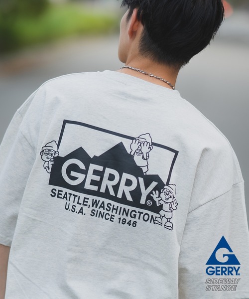 En serio TOKYO(エンソリオトーキョー)の「【SIDEWAYSTANCE×GERRY】半袖ボックスロゴコラボTシャツ 32-9132GS-IMP(Tシャツ/カットソー・メンズ・ホワイト/ブラック/パープル・MEDIUM/X-LARGE/SMALL/LARGE)」の1枚目の写真