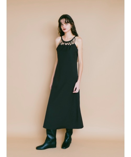 sahara(サハラ)の「Cross Detail Dress(ワンピース・レディース・ブラック/イエロー/ブルー・FREE)」の4枚目の写真