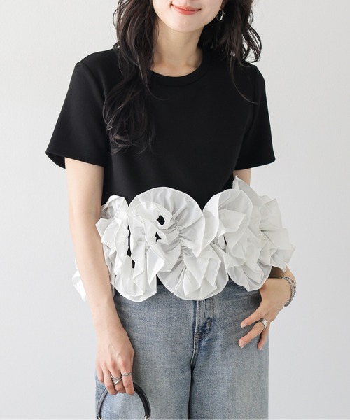 AMELY（エミリー）の「立体フリル ドッキングトップス（その他トップス・レディース・ホワイト系1/ブラック系2/ブラック系1/ホワイト系2/グレー系1/グレー系2・フリー）」の4枚目の写真
