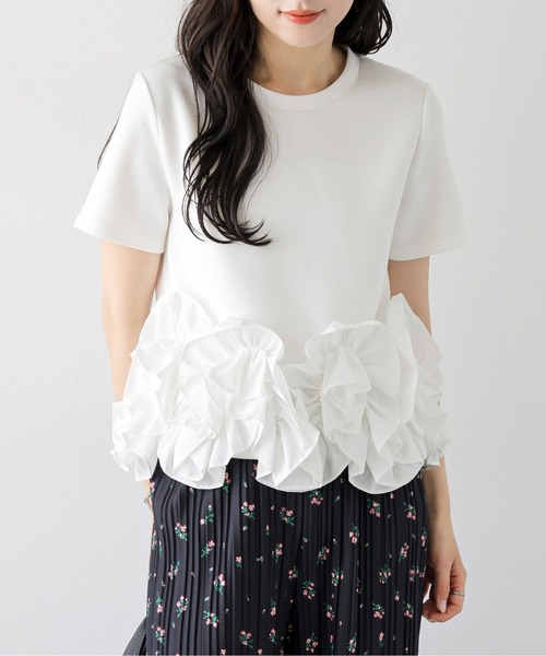 AMELY（エミリー）の「立体フリル ドッキングトップス（その他トップス・レディース・ホワイト系1/ブラック系2/ブラック系1/ホワイト系2/グレー系1/グレー系2・フリー）」の7枚目の写真