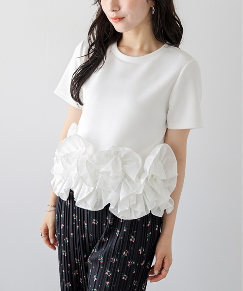 AMELY（エミリー）の「立体フリル ドッキングトップス（その他トップス・レディース・ホワイト系1/ブラック系2/ブラック系1/ホワイト系2/グレー系1/グレー系2・フリー）」の9枚目の写真