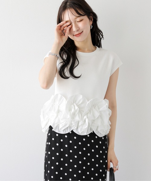 AMELY（エミリー）の「立体フリル ドッキングトップス（その他トップス・レディース・ホワイト系1/ブラック系2/ブラック系1/ホワイト系2/グレー系1/グレー系2・フリー）」の11枚目の写真