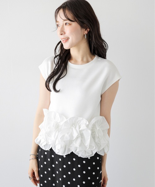 AMELY（エミリー）の「立体フリル ドッキングトップス（その他トップス・レディース・ホワイト系1/ブラック系2/ブラック系1/ホワイト系2/グレー系1/グレー系2・フリー）」の13枚目の写真