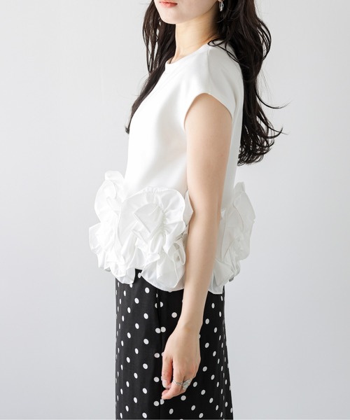 AMELY（エミリー）の「立体フリル ドッキングトップス（その他トップス・レディース・ホワイト系1/ブラック系2/ブラック系1/ホワイト系2/グレー系1/グレー系2・フリー）」の14枚目の写真