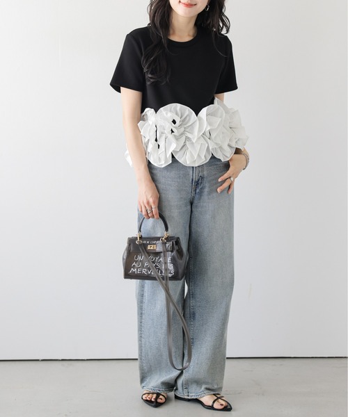 AMELY（エミリー）の「立体フリル ドッキングトップス（その他トップス・レディース・ホワイト系1/ブラック系2/ブラック系1/ホワイト系2/グレー系1/グレー系2・フリー）」の15枚目の写真