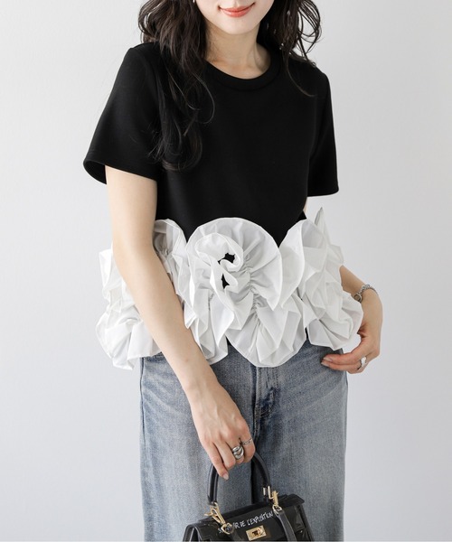 AMELY（エミリー）の「立体フリル ドッキングトップス（その他トップス・レディース・ホワイト系1/ブラック系2/ブラック系1/ホワイト系2/グレー系1/グレー系2・フリー）」の16枚目の写真