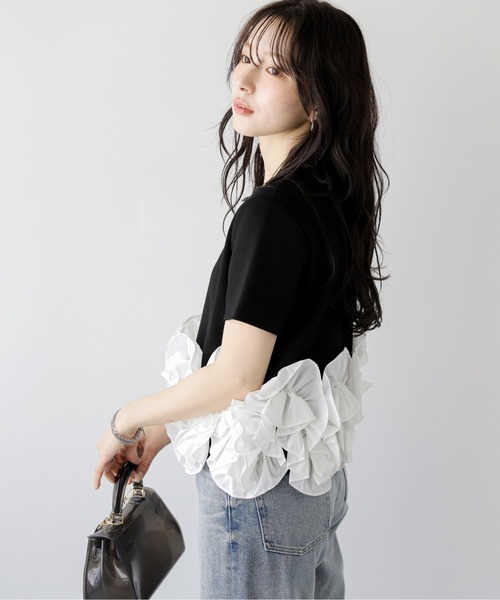 AMELY（エミリー）の「立体フリル ドッキングトップス（その他トップス・レディース・ホワイト系1/ブラック系2/ブラック系1/ホワイト系2/グレー系1/グレー系2・フリー）」の17枚目の写真