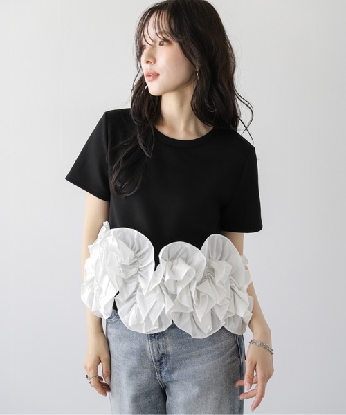 AMELY（エミリー）の「立体フリル ドッキングトップス（その他トップス・レディース・ホワイト系1/ブラック系2/ブラック系1/ホワイト系2/グレー系1/グレー系2・フリー）」の18枚目の写真
