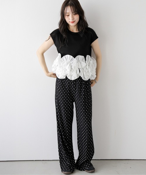 AMELY（エミリー）の「立体フリル ドッキングトップス（その他トップス・レディース・ホワイト系1/ブラック系2/ブラック系1/ホワイト系2/グレー系1/グレー系2・フリー）」の19枚目の写真