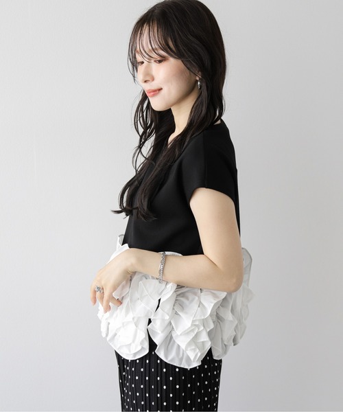 AMELY（エミリー）の「立体フリル ドッキングトップス（その他トップス・レディース・ホワイト系1/ブラック系2/ブラック系1/ホワイト系2/グレー系1/グレー系2・フリー）」の20枚目の写真