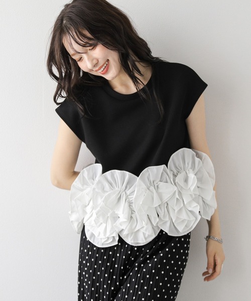 AMELY（エミリー）の「立体フリル ドッキングトップス（その他トップス・レディース・ホワイト系1/ブラック系2/ブラック系1/ホワイト系2/グレー系1/グレー系2・フリー）」の22枚目の写真