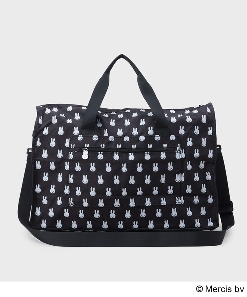 Miffy（ ミッフィー）の「◆【miffy】総柄プリント折りたたみキャリーオンBIGトートバッグ（ボストンバッグ・レディース・ブラック・00）」の5枚目の写真
