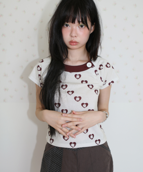 NOFFICIALNOFFICE(ノフィシャルノフィス)の「ハートベリーボタントップ アイボリー(Tシャツ/カットソー・レディース・その他・FREE)」の4枚目の写真