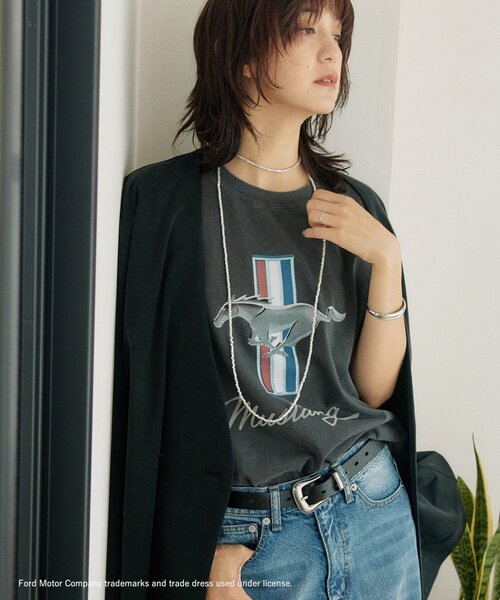 RIVE DROITE(リヴドロワ)の「予約【別注/綿100%】FORD MUSTANG Tee(Tシャツ/カットソー・レディース・チャコールグレー・FREE)」の1枚目の写真