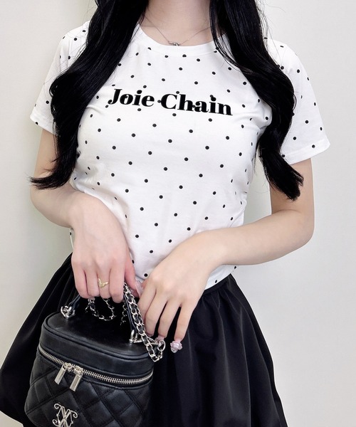 INGNI(イング)の「フロッキーロゴドットTシャツ(Tシャツ/カットソー・レディース・ホワイト系その他/ブラック系その他4・M)」の2枚目の写真