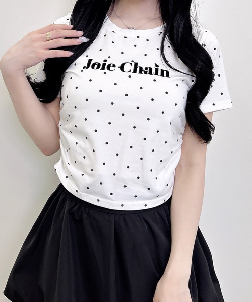 INGNI(イング)の「フロッキーロゴドットTシャツ(Tシャツ/カットソー・レディース・ホワイト系その他/ブラック系その他4・M)」の4枚目の写真