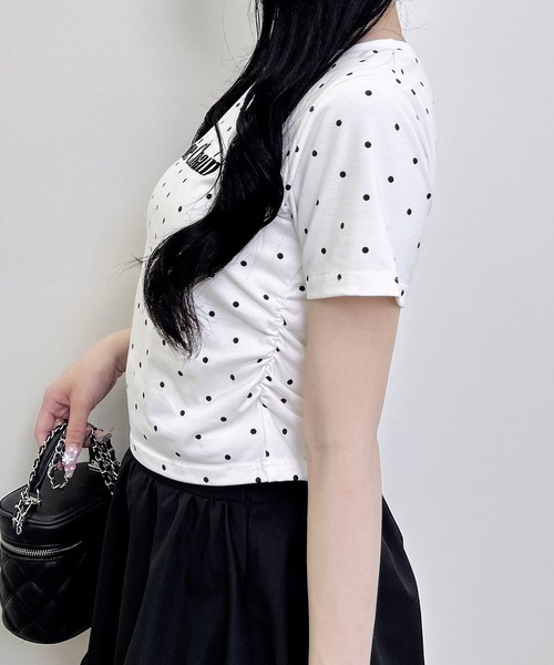 INGNI(イング)の「フロッキーロゴドットTシャツ(Tシャツ/カットソー・レディース・ホワイト系その他/ブラック系その他4・M)」の5枚目の写真