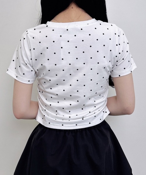 INGNI(イング)の「フロッキーロゴドットTシャツ(Tシャツ/カットソー・レディース・ホワイト系その他/ブラック系その他4・M)」の6枚目の写真