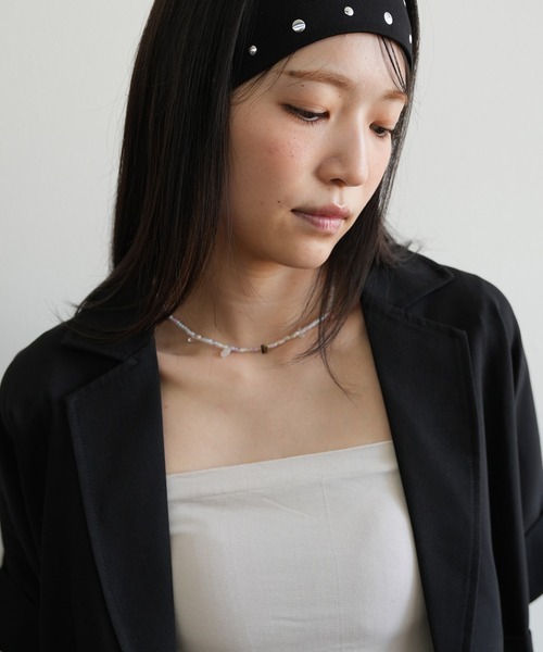 Kotoe(コトエ)の「【UNISEX】 ストーン調 ガラスビーズチョーカー(チョーカー・レディース・ピンク/グリーン/ストーン/パープル/マルチ/ブラウン/ブラック・FREE)」の9枚目の写真