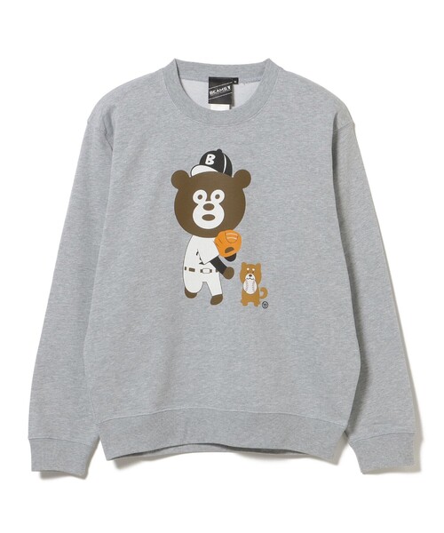 BEAMS T(ビームスティー)の「BEAMS T / Pitcher Bear Crewneck Sweat(スウェット・メンズ・ブラック/グレー・MEDIUM/SMALL/X-LARGE/LARGE)」の1枚目の写真
