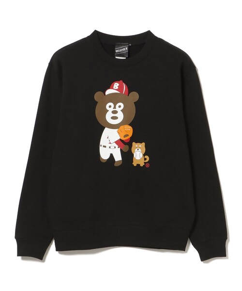 BEAMS T(ビームスティー)の「BEAMS T / Pitcher Bear Crewneck Sweat(スウェット・メンズ・ブラック/グレー・MEDIUM/SMALL/X-LARGE/LARGE)」の2枚目の写真