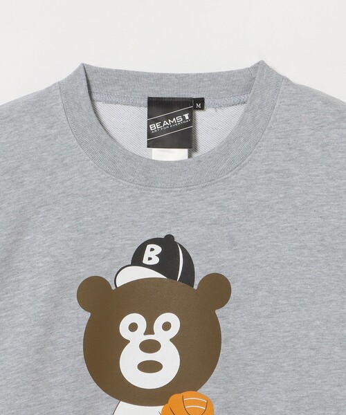 BEAMS T(ビームスティー)の「BEAMS T / Pitcher Bear Crewneck Sweat(スウェット・メンズ・ブラック/グレー・MEDIUM/SMALL/X-LARGE/LARGE)」の4枚目の写真