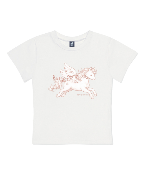 PAGESIISII（ページシシ）の「ベイビーポニー印刷スリムフィット半袖Tシャツアイボリー（Tシャツ/カットソー・レディース・その他・MEDIUM/LARGE）」の2枚目の写真