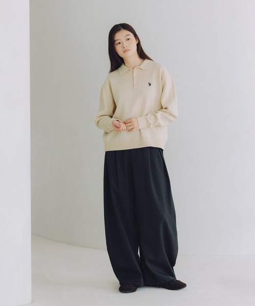 U.S. POLO ASSN.(ユーエスポロアッスン)の「U.S. POLO ASSN. 別注 もちもちポロニット(ニット/セーター・メンズ・グレー/チャコール/アイボリー/ブラウン/ブラック/ネイビー・XS/S/M/L)」の15枚目の写真