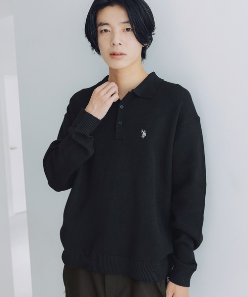 U.S. POLO ASSN.(ユーエスポロアッスン)の「U.S. POLO ASSN. 別注 もちもちポロニット(ニット/セーター・メンズ・グレー/チャコール/アイボリー/ブラウン/ブラック/ネイビー・XS/S/M/L)」の22枚目の写真