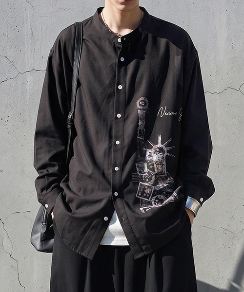 antiqua(アンティカ)の「アートプリント シャツ(シャツ/ブラウス・レディース・ホワイト/ブラック・ONESIZE)」の8枚目の写真