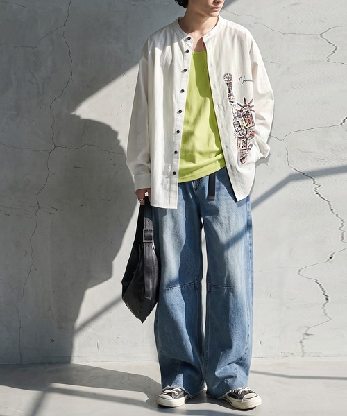 antiqua(アンティカ)の「アートプリント シャツ(シャツ/ブラウス・レディース・ホワイト/ブラック・ONESIZE)」の9枚目の写真