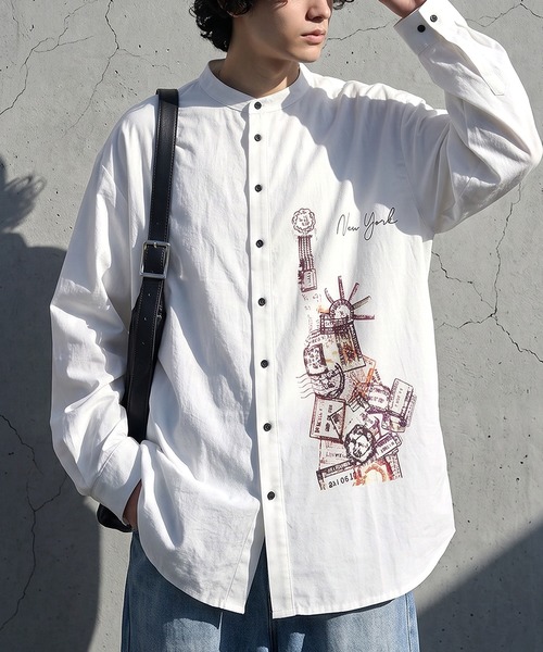 antiqua(アンティカ)の「アートプリント シャツ(シャツ/ブラウス・レディース・ホワイト/ブラック・ONESIZE)」の11枚目の写真