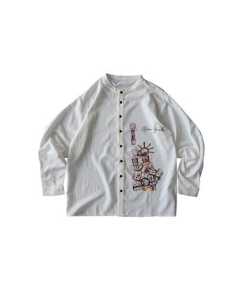antiqua(アンティカ)の「アートプリント シャツ(シャツ/ブラウス・レディース・ホワイト/ブラック・ONESIZE)」の20枚目の写真