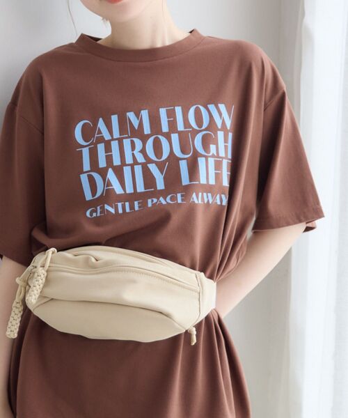 RETRO GIRL(レトロガール)の「クラックプリントBIGTシャツ(Tシャツ/カットソー・レディース・オフホワイト/チャコールグレー/ブラウン・FREE)」の1枚目の写真