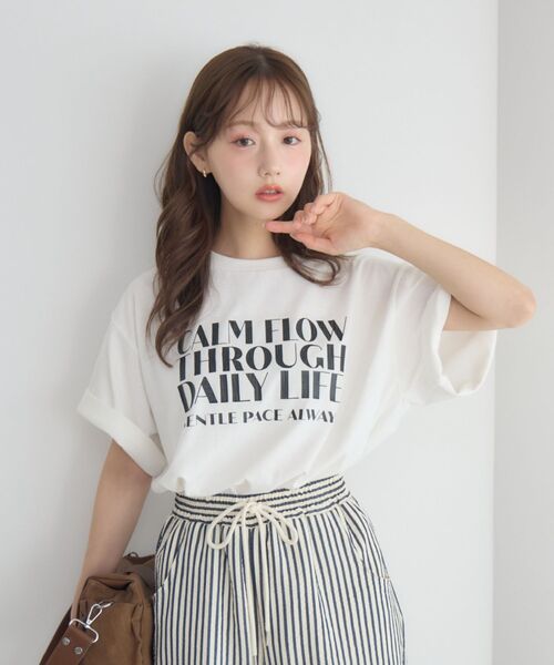 RETRO GIRL(レトロガール)の「クラックプリントBIGTシャツ(Tシャツ/カットソー・レディース・オフホワイト/チャコールグレー/ブラウン・FREE)」の10枚目の写真