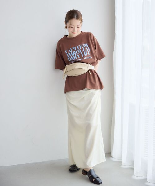 RETRO GIRL(レトロガール)の「クラックプリントBIGTシャツ(Tシャツ/カットソー・レディース・オフホワイト/チャコールグレー/ブラウン・FREE)」の15枚目の写真